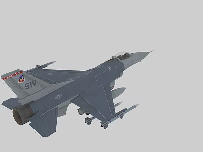 US Air Force Military Fighter Jet With Weapon Attachments And Aerial Combat Features 3d model