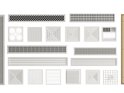 Modern air outlet air conditioning outlet model