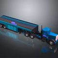 Blue Fuel Tanker Truck Semi Trailer With Multiple Wheels And Modern Design