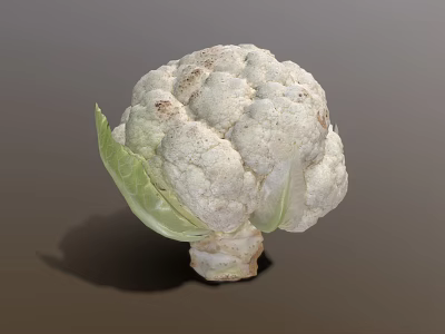 Fresh Whole Cauliflower with Green Leaves and White Florets for Healthy Eating Habits 3d model