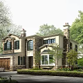 Classic Detached Villa With Lush Green Surroundings Driveway Garage And Stone Exterior