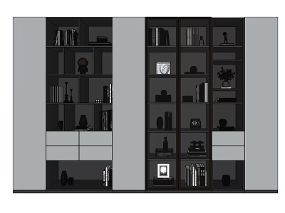 Modern bookcase 3d model Modern bookcase 3d model