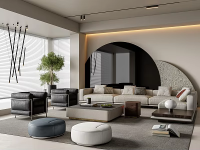 modern living room 3d model