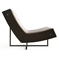 Modern Stylish Lounge Chair With Wooden Frame Beige Cushion And Metal Legs
