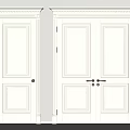 White Paneled Interior Hinged Doors Single And Double Design With Frames 3d model