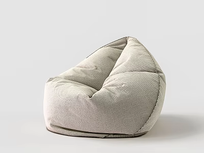 Light Gray Fabric Bean Bag Chair For Comfortable Living Room Relaxation 3d model