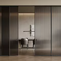 Modern Interior Sliding Doors With Glass Panels And Metal Frames For Room Division