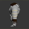 Medieval Warrior Armor With Silver Plates Gold Accents And Detailed Design