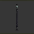 Classical Street Lamp With Decorative Pole And Glass Lantern Shade