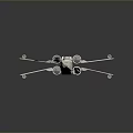 Detailed X Wing Fighter Model Featuring X Shaped Wings And Sci Fi Design