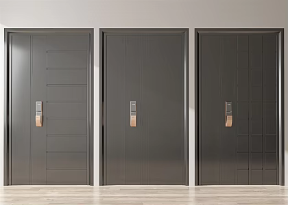 Modern security door password door security door 3d model