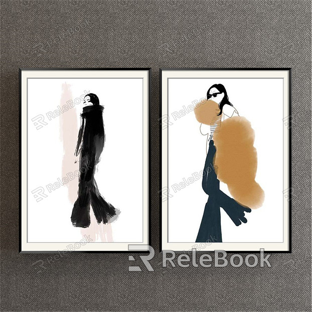 Modern Figure Painting Simple Black and White Figure Women Decorative Painting model