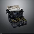 Vintage Black Typewriter With Paper Showing Typed Text On Dark Surface