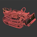 Vintage Military Bulldozer Model With Tracked Undercarriage And Star Insignia