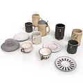 Everyday Household Tableware Collection Featuring Ceramic Mugs And Plates In Various Designs