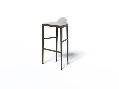 Sleek Modern Bar Stool With Metal Frame And White Padded Seat Design 3d model