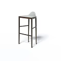 Sleek Modern Bar Stool With Metal Frame And White Padded Seat Design