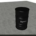 Black Supreme Barrel Standing On Gray Concrete Floor Against Dark Background