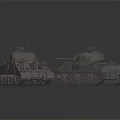 Military Scale Tank Models With Sand Camouflage And Detailed Turrets And Cannons