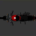 Sleek Black And Red Motorcycle With Modern Design Black Seat Red Stripes