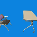Adjustable Table And Chair Set With Purple Backrest Black Seat And Wheels