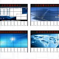 Computer Video Wall For Command Center With Multi Window Monitor Screens 3d model