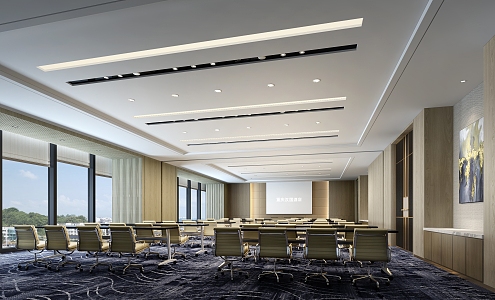 Modern conference room large conference room report hall 3d model