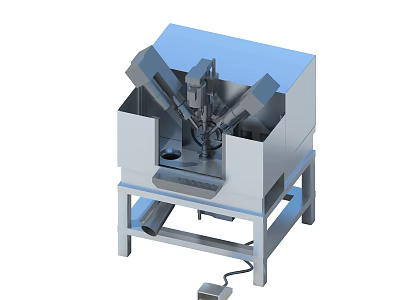 Industrial Equipment With Metal Stand Mechanical Mixing Components And Top Inlets 3d model
