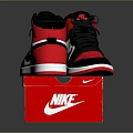 Nike High Top Shoes Red Black White Classic Design With Red Box