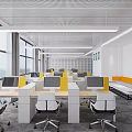 Electronic reading room in modern public office area 3d model
