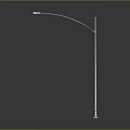 Modern Outdoor Street Lamp With Curved Metal Arm And Sleek Pole Design