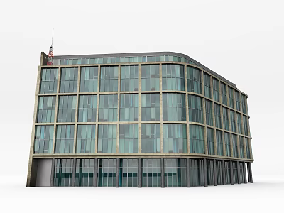 Modern Office Building Exterior With Glass Facade And Contemporary Architecture 3d model