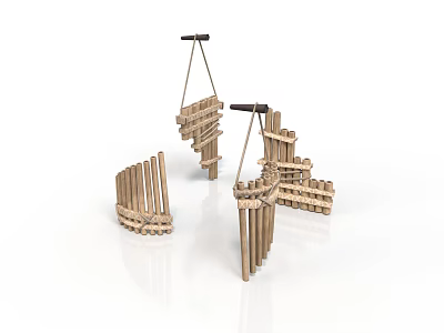 Functional Wooden Hanging Household Items With Various Designs For Home Storage Solutions 3d model