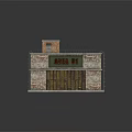 Brick Structure Residential Building With Green Area 51 Sign Wooden Garage Door And Multiple Windows