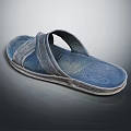 Comfortable Blue Slippers with Crisscross Straps and Soft Cozy Sole Design