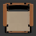 Modern Folding Leisure Chair With Wooden Frame Beige Fabric Seat And Armrests