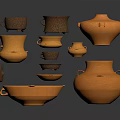Decorative Clay Pottery Furniture With Various Shapes Colors And Textured Surfaces