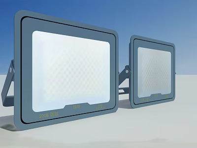 Blue Square Outdoor LED Flood Lights With Bright Illumination And Mounting Brackets 3d model