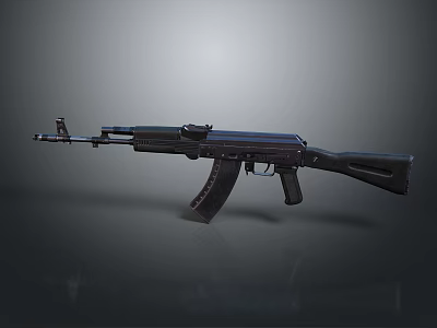 Black Tactical Rifle With Modern Metal Components And Black Stock Design 3d model