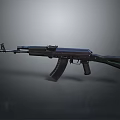 Black Tactical Rifle With Modern Metal Components And Black Stock Design