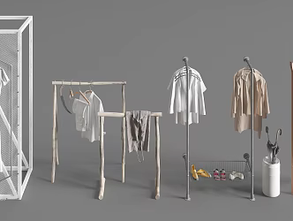 modern hanger clothes 3d model