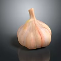 Fresh Garlic Bulb With Natural Texture On Dark Background Close Up View 3d model