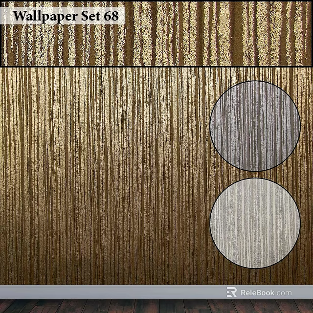 Textured Circular Components With Gray And White Textures On Golden Wood Grain Background 3d model 
