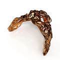 Golden Serpent Sculpture With Intricate Vine Like Winding Design And Hollow Texture