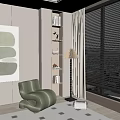 Modern Single Sofa Floor Lamp Casual Sofa Lazy Sofa 3d model