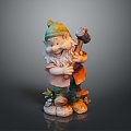 Dwarf Gnome Female Dwarf Female Gnome Female Elf Cartoon Witch Magic Witch Magic Girl 3d model