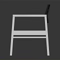Stylish Modern Leisure Chair With White Frame Black Slatted Seat And Armrests