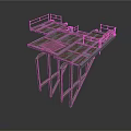 Sturdy Industrial Metal Working Platform With Railings And Steel Support Structures