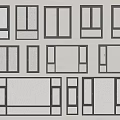 modern windows combination floor-to-ceiling window balcony window casement window 3d model