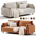 Modern Two Seater Sofa With Color Options Blanket And Decorative Pillows